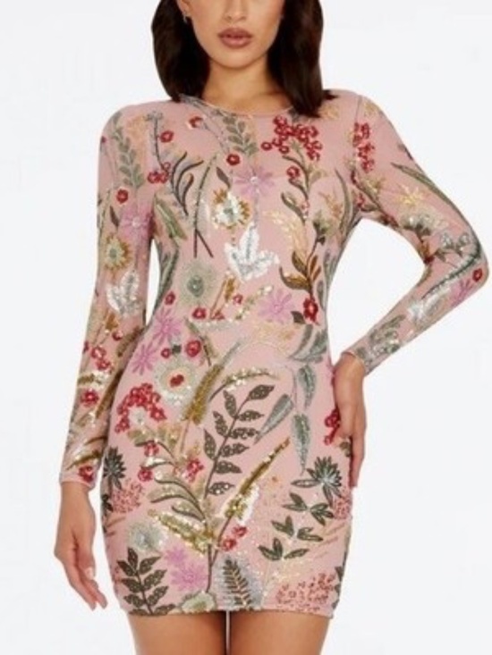 Dress the Population Dresses & Skirts - Dress the Population Lacie Floral Sequin Mini Dress